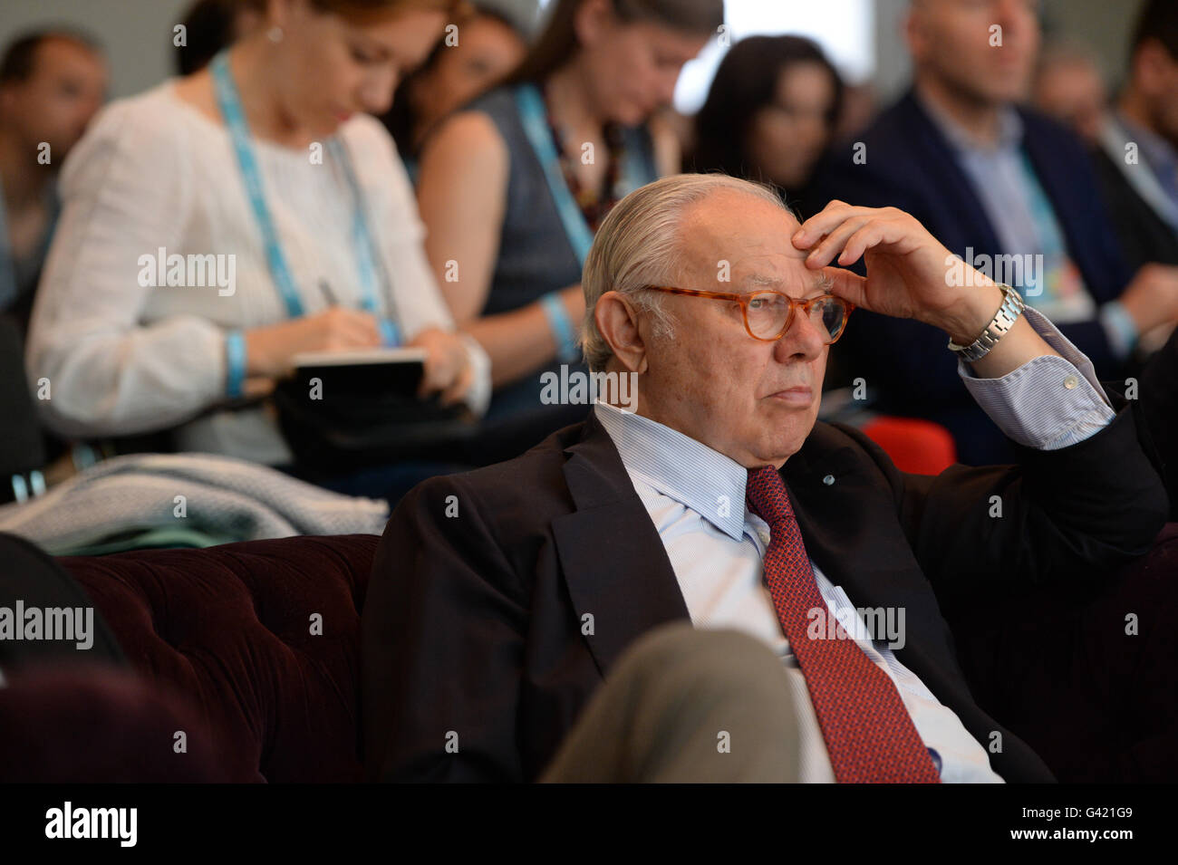 MUNICH/GERMANY - JUNE 16: Dr. Hubert Burda sits in the audience and