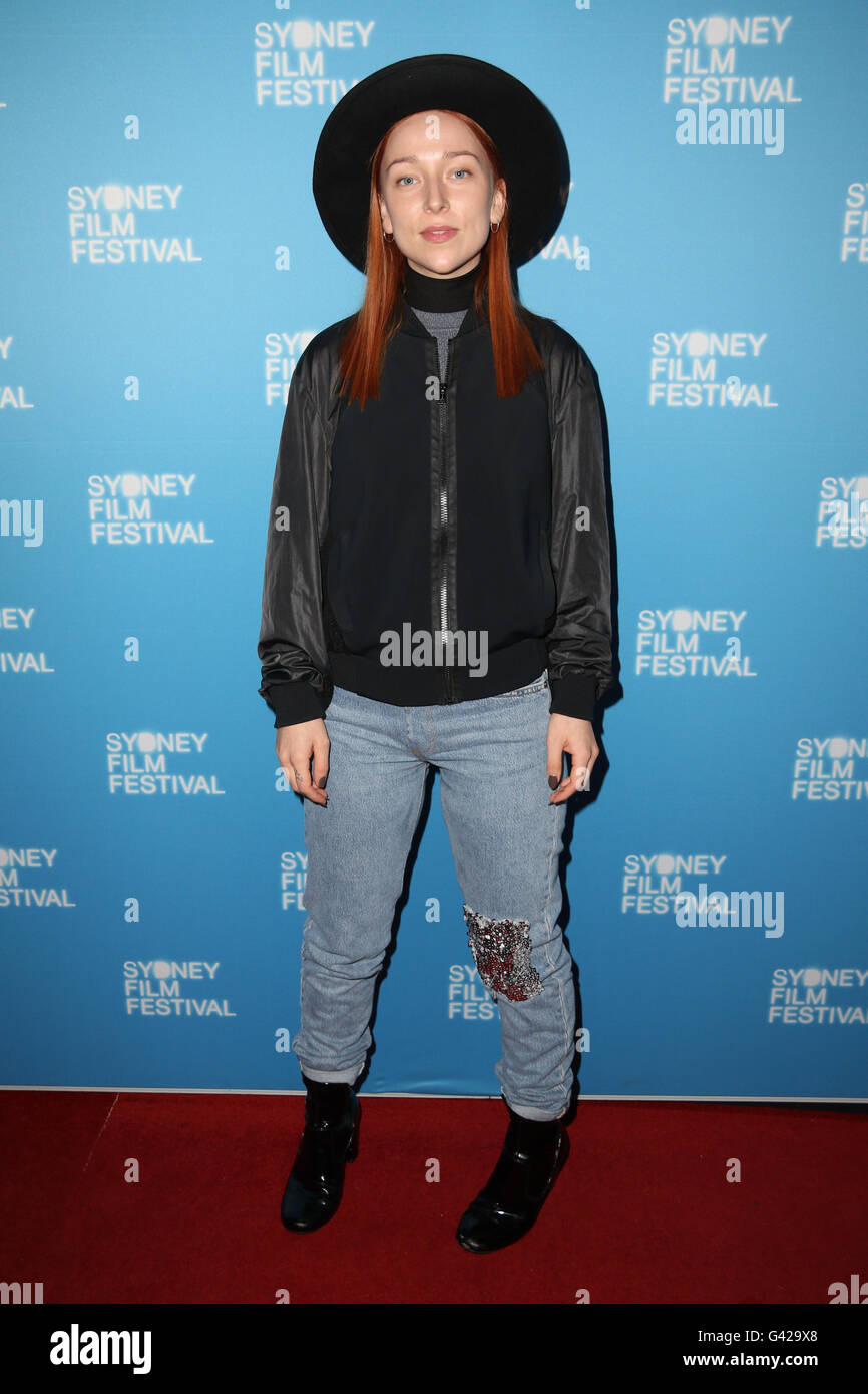 Sydney, Australia. 18 June 2016. Singer Asta Binnie arrives on the red carpet at the Sing Street Australian Premiere at the State Theatre, 49 Market Street as part of the Sydney Film Festival. Credit:  Richard Milnes/Alamy Live News Stock Photo