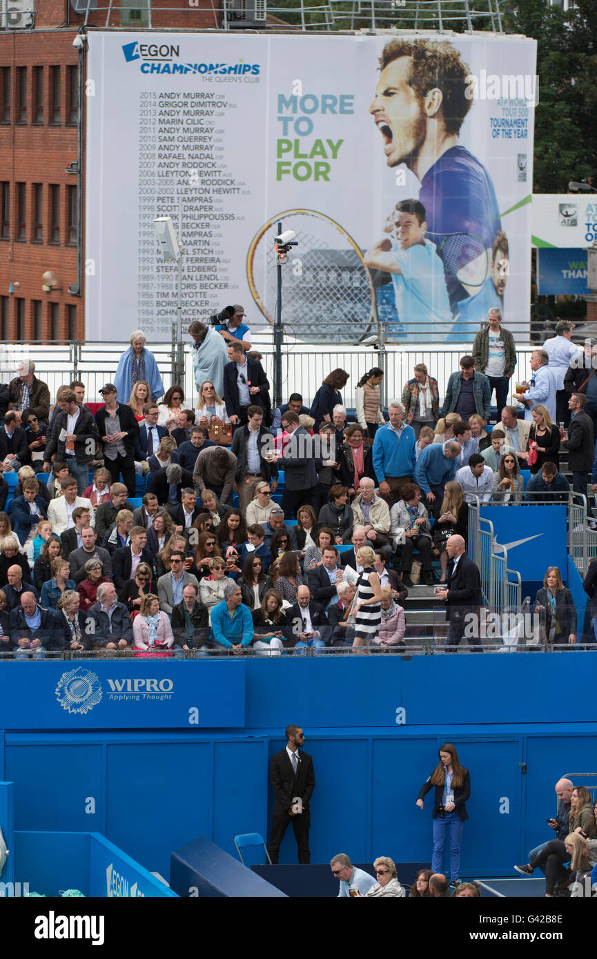 The Queen’s Club, London UK. 18th June 2016. Day 6, semifinals of the