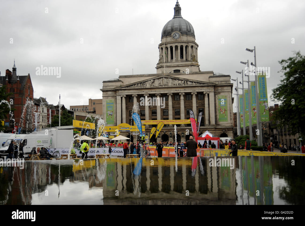 Nottingham to Stoke-on-Trent, UK. 18th June, 2016. Aviva Women's Tour Stage 4. Old Market Square, the venue for the start of stage 4. @ Credit:  David Partridge/Alamy Live News Stock Photo