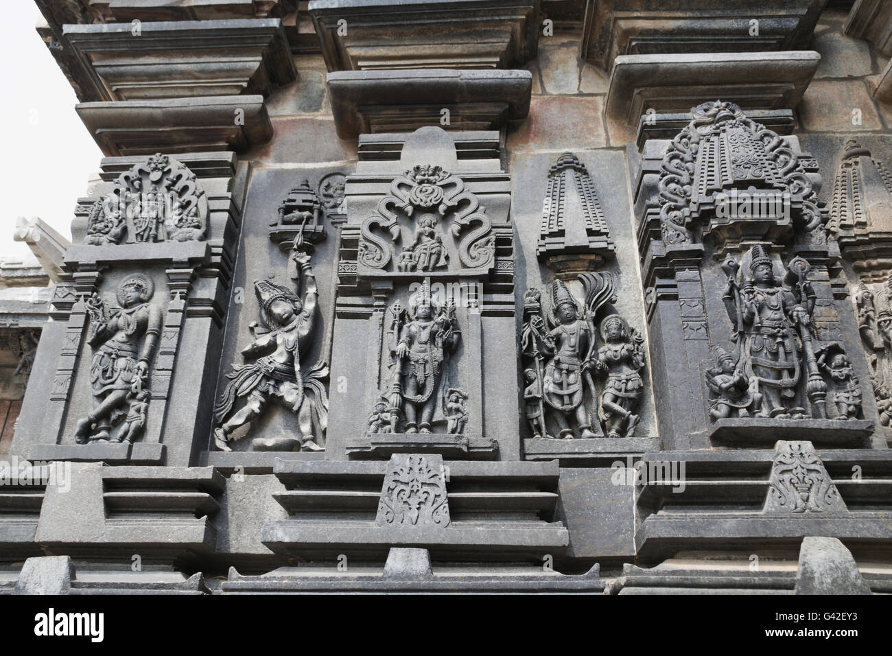 Ornate Wall Panel Reliefs Chennakesava Temple Belur Karnataka India