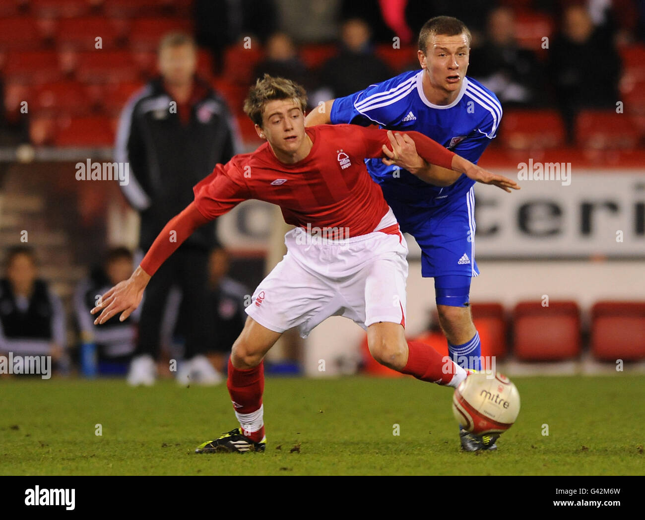 Nottingham forests patrick bamford left and middlesbroughs ben gibson