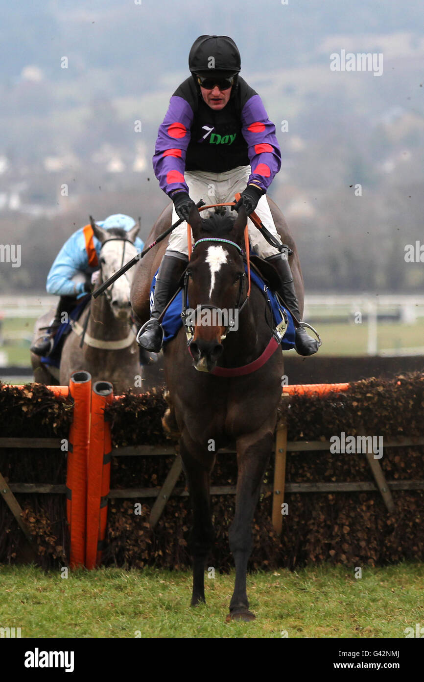 Champion Court ridden by jockey Warren Marston in action during The