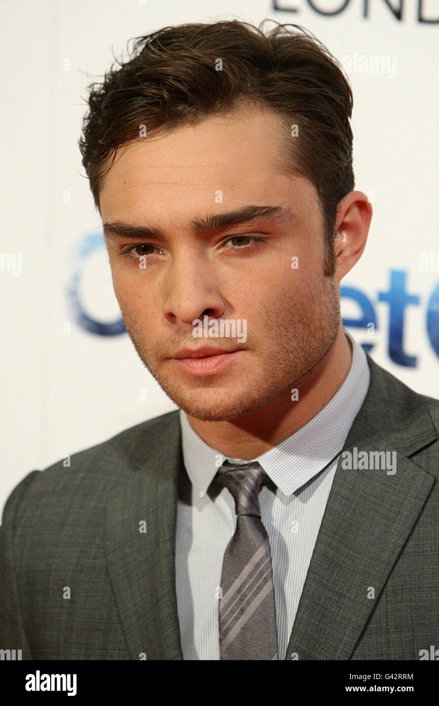 Ed Westwick arriving for the World Premiere of Chalet Girl, at the Vue Westfield, London. Stock Photo