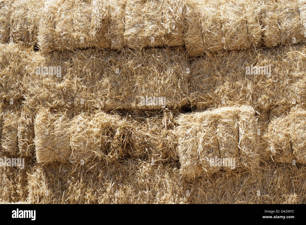 Stacked Straw Hay Bails Stock Photo Alamy