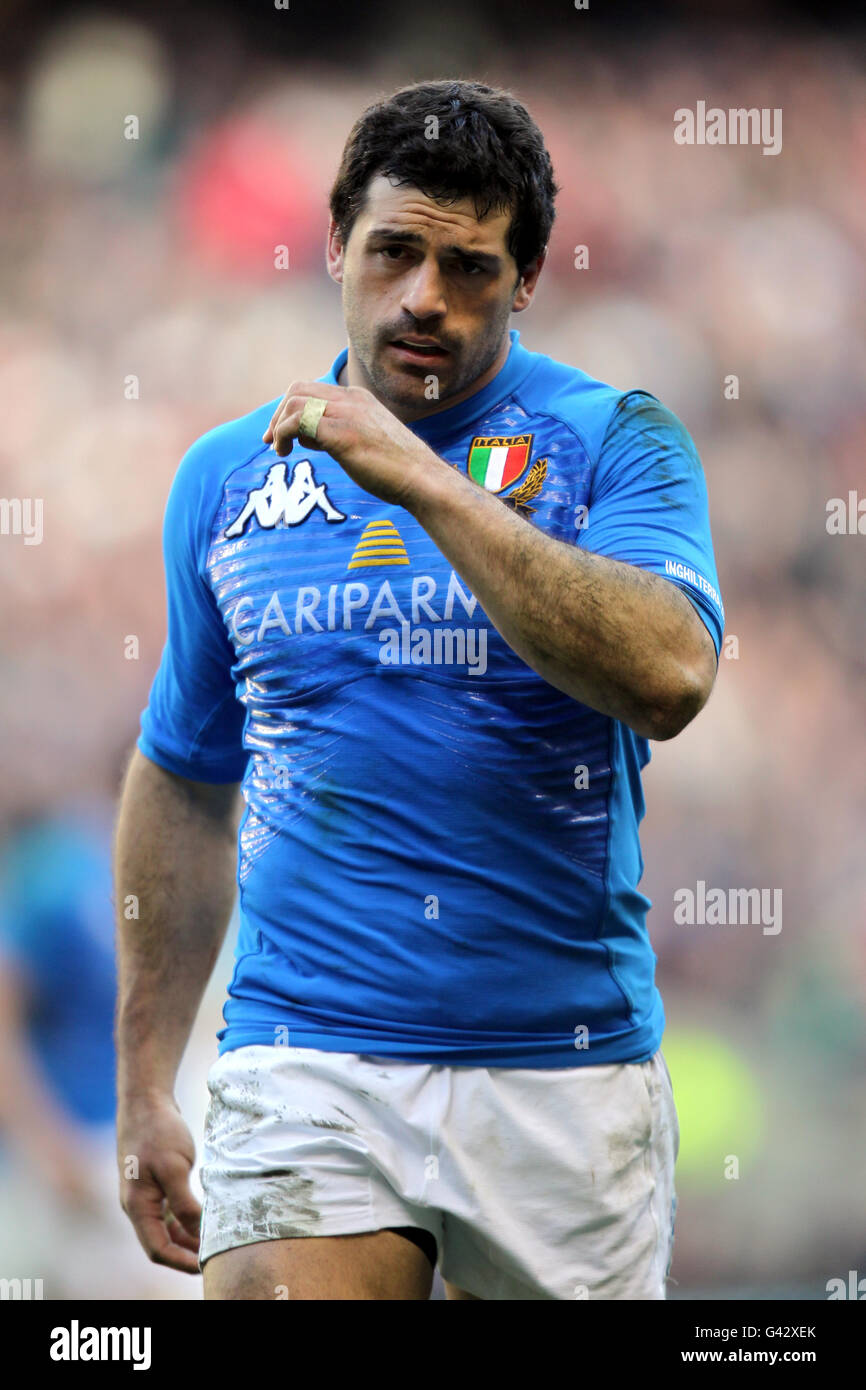 Rugby Union - RBS 6 Nations Championship 2011 - England v Italy - Twickenham. Gonzalo Canale, Italy Stock Photo