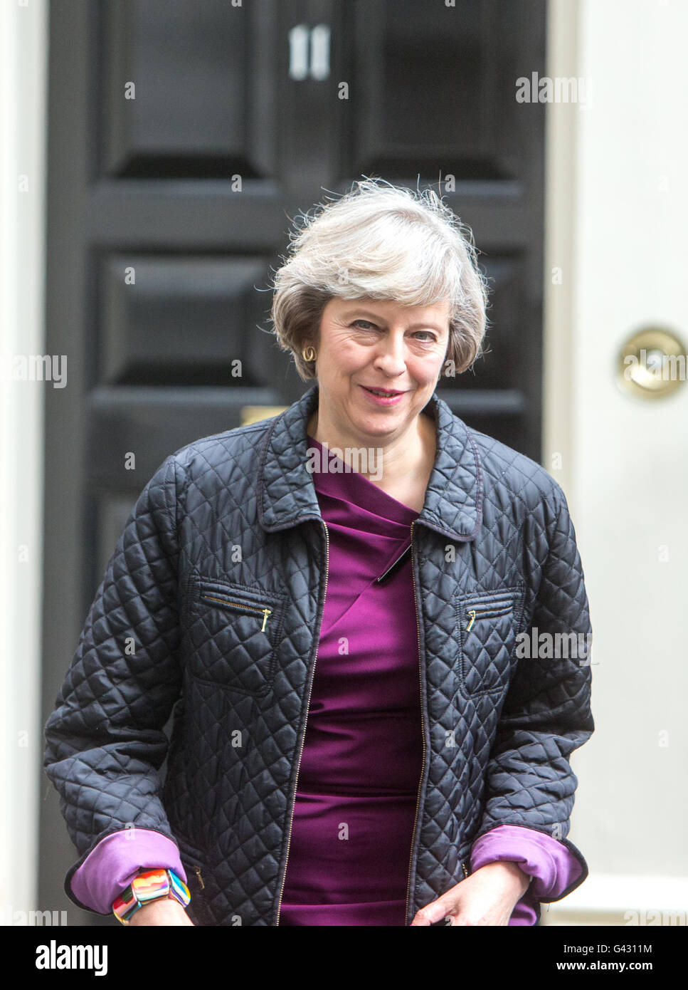 Theresa May,Home secretary, at number 10 Downing street for a cabinet meeting Stock Photo