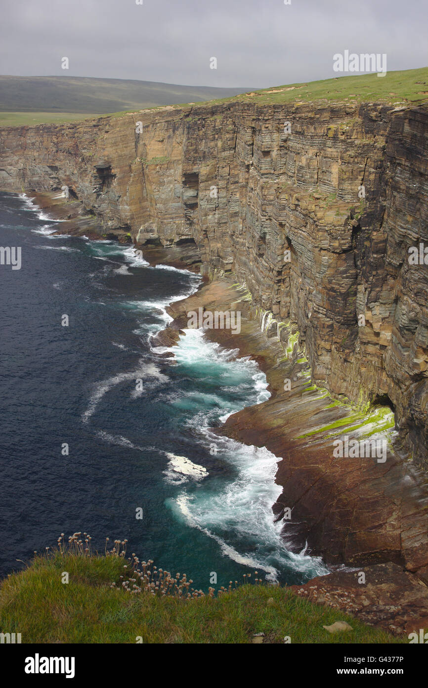 Cliff on west coast of Orkney Mainland, UK Stock Photo