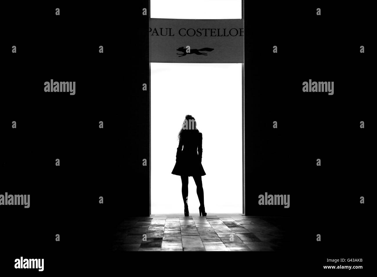 Fashion show catwalk Black and White Stock Photos & Images - Alamy