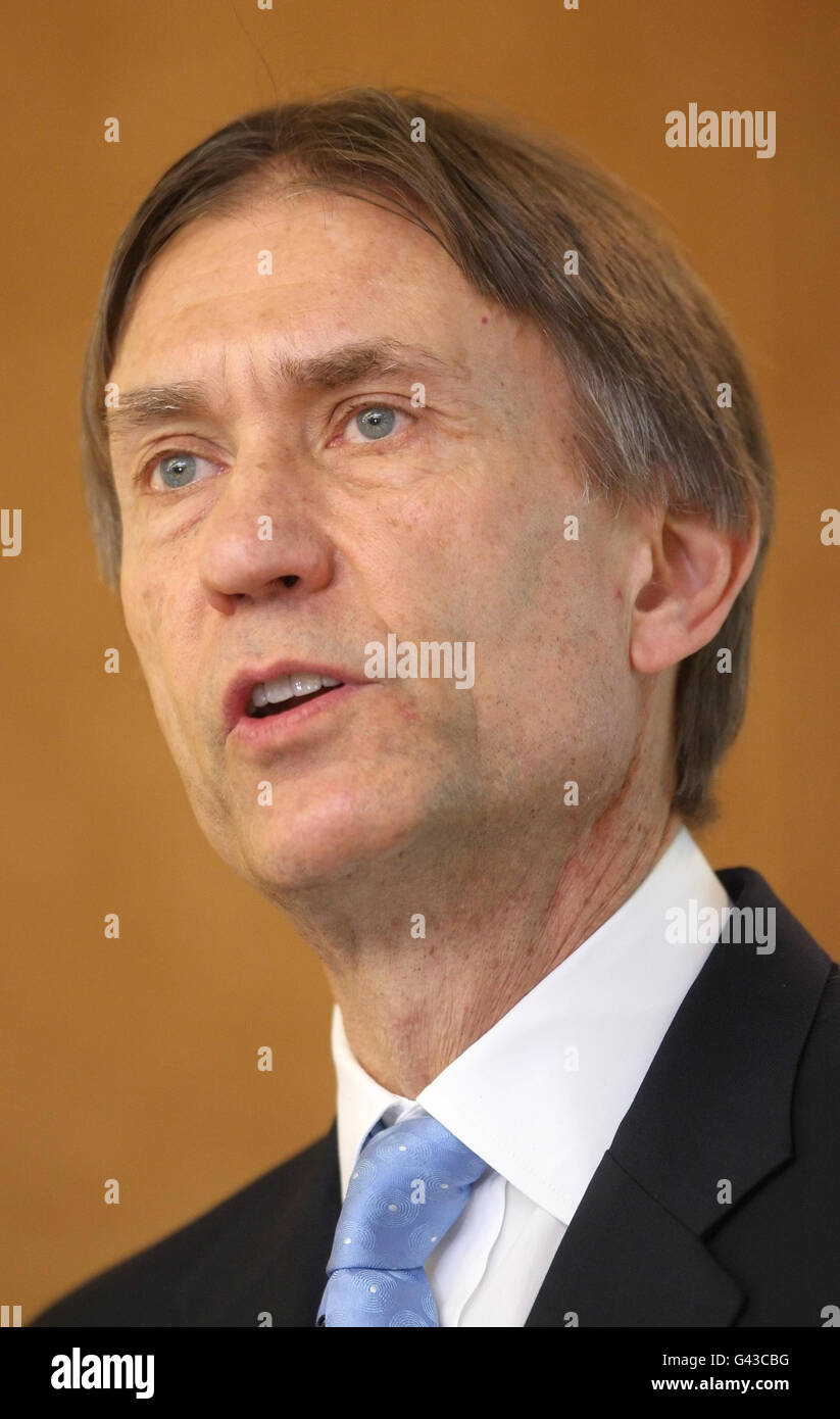 BP Chief Financial Officer Byron Grote at a press conference to announce BP's quarterly trading results, at BP headquarters in St James's, central London. Stock Photo