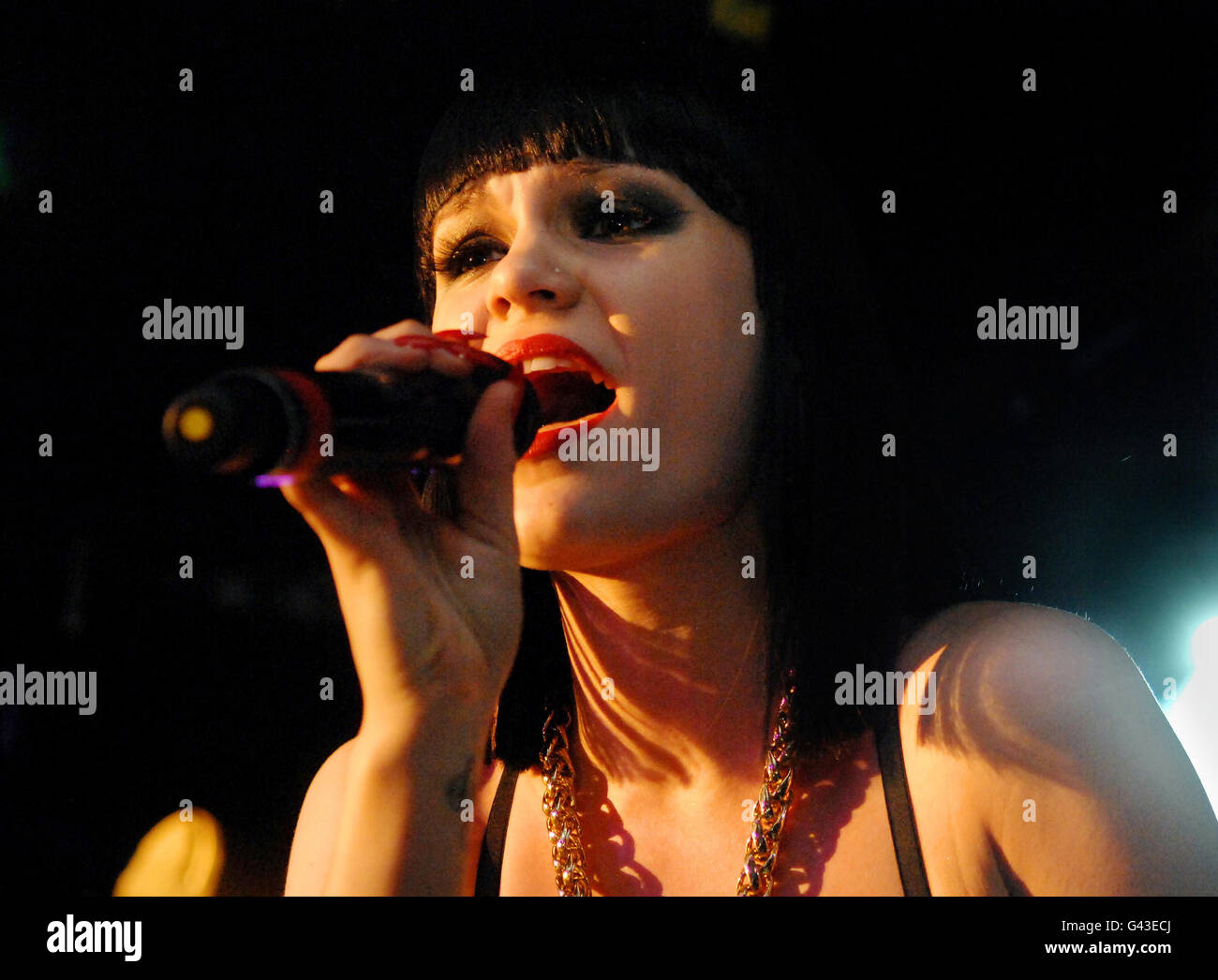 Jessie J performs on stage at the Barfly in Camden, north London, as part of HMV's 'Next Big Thing' series of concerts across the capital. Stock Photo