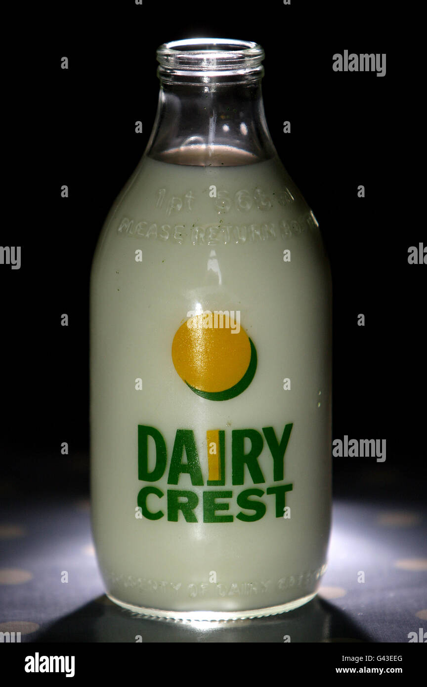 FTSE 100. Stock image of a Dairy Crest milk bottle Stock Photo