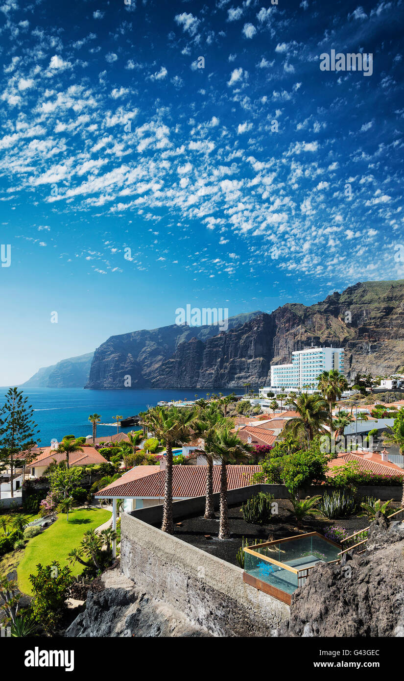 los gigantes cliffs nature landmark and resorts in south tenerife island spain Stock Photo