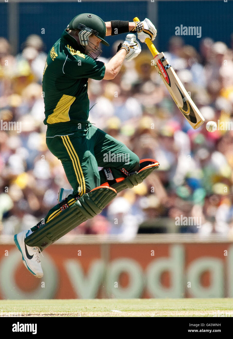 Australia's Cameron White bats during the Seventh One Day International