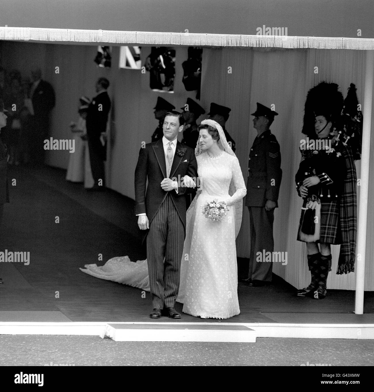 Royalty - Princess Alexandra and Angus Ogilvy Wedding - London Stock Photo