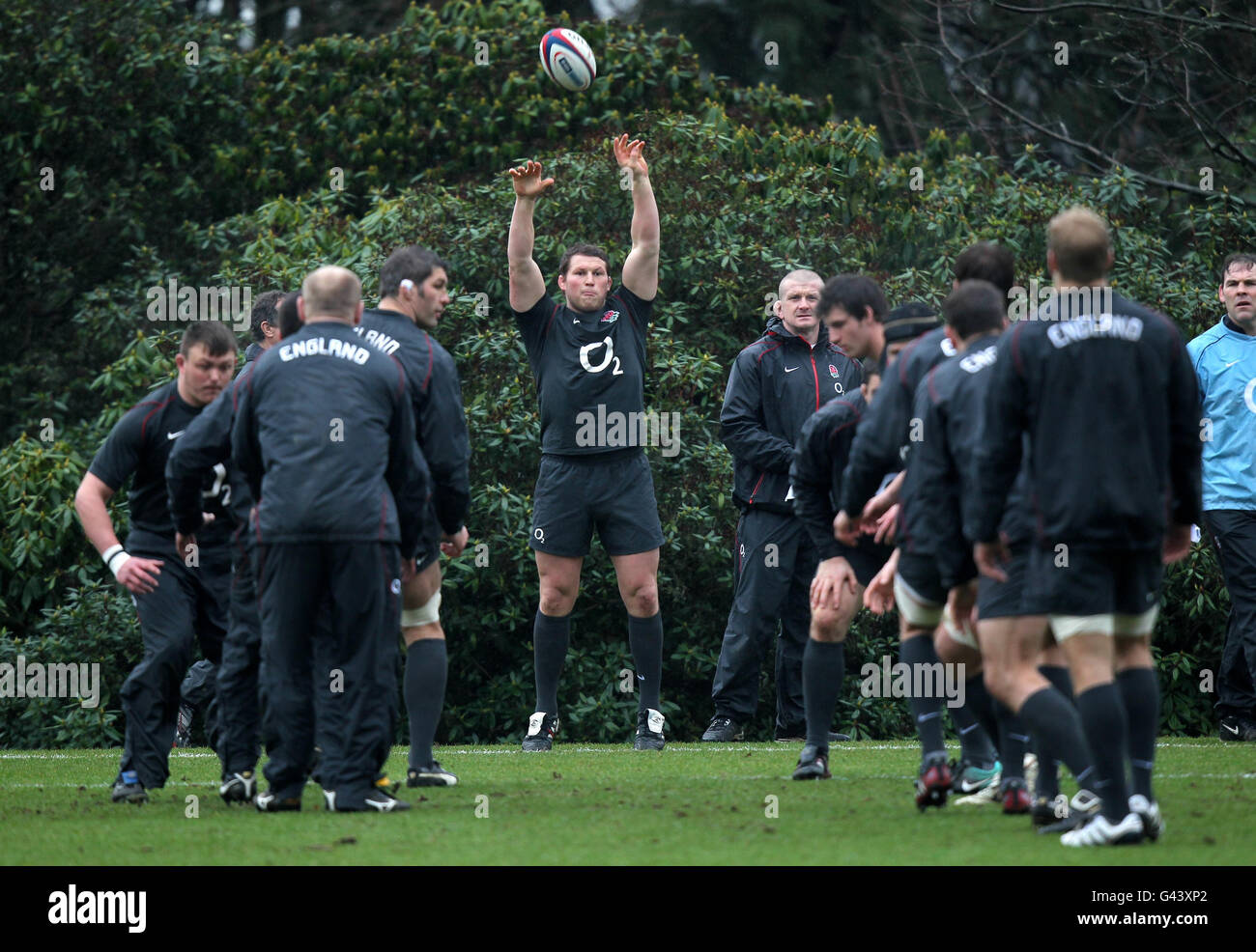 Rugby Union - RBS 6 Nations - England v Italy - England Training Session - Pennyhill Park Stock Photo