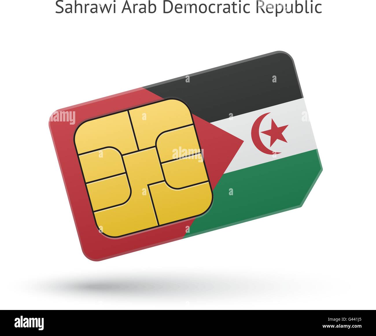 Sahrawi Arab Democratic Republic phone sim card with flag Stock Vector ...
