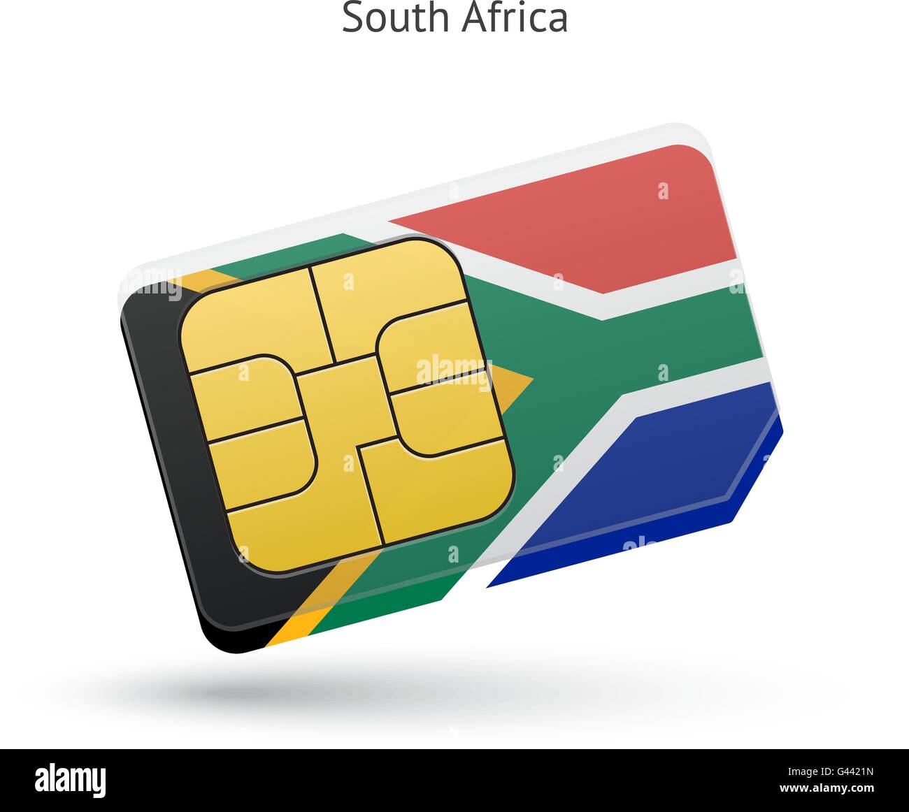 South Africa mobile phone sim card with flag Stock Vector Image & Art