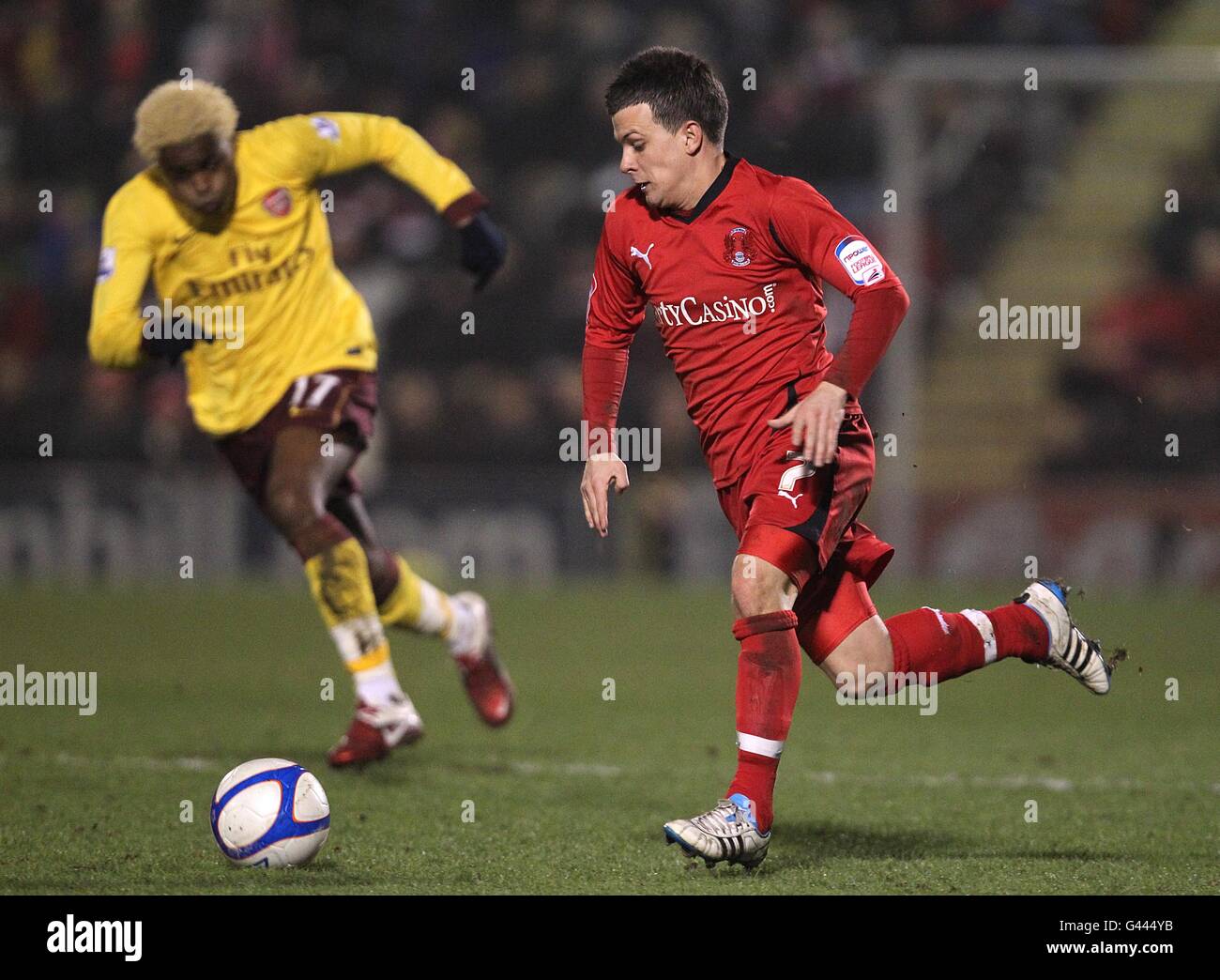 Soccer - FA Cup - Fifth Round - Leyton Orient v Arsenal - Matchroom Stadium. Leyton Orient's Dean Cox in action Stock Photo