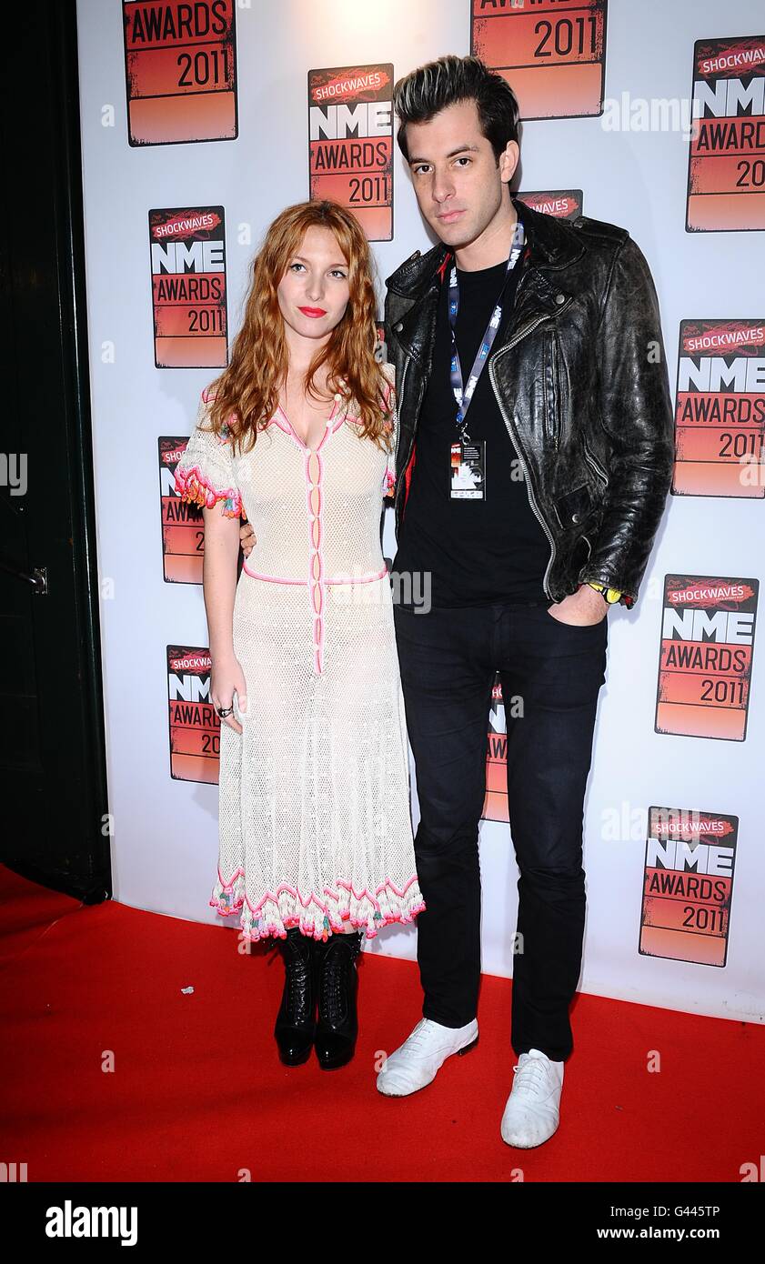 Mark Ronson and Josephine De La Baume arriving for the 2011 Shockwaves NME Awards at the O2 Academy, Brixton, London Stock Photo