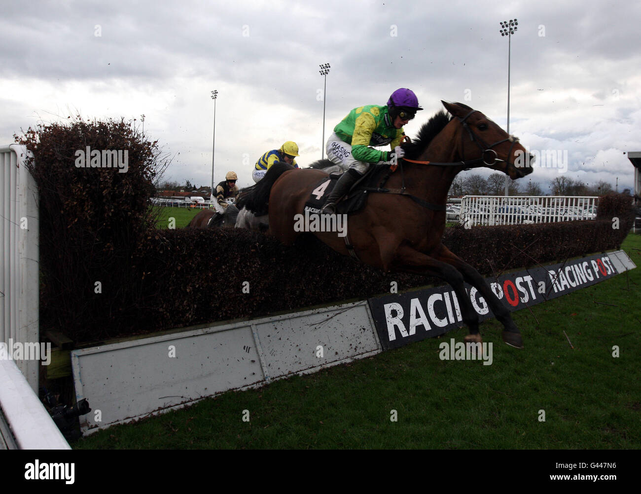 Horse racing racing post chase day kempton park racecourse hires stock