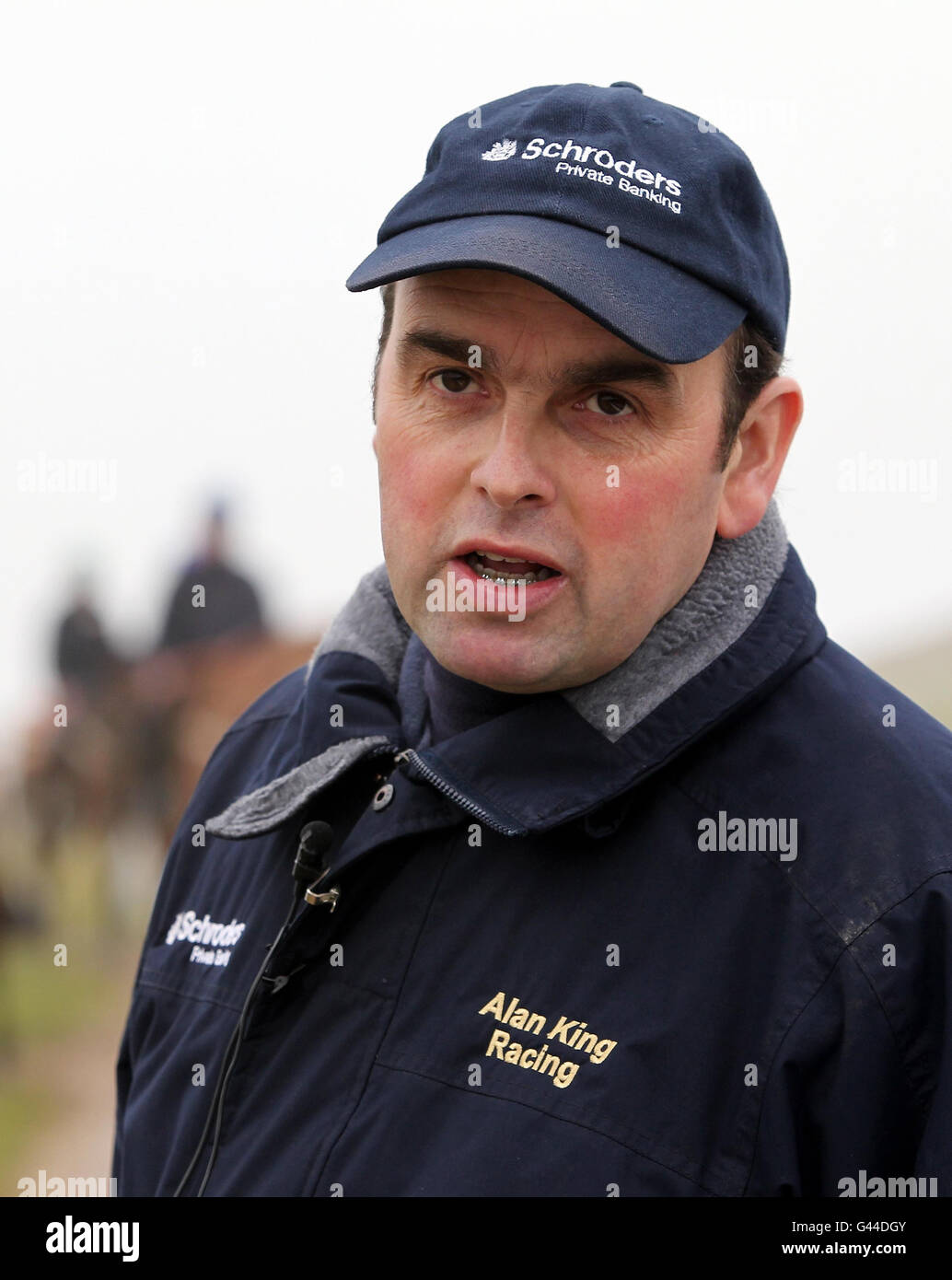 Horse Racing Alan King Stables Visit Barbury Castle Stables Stock