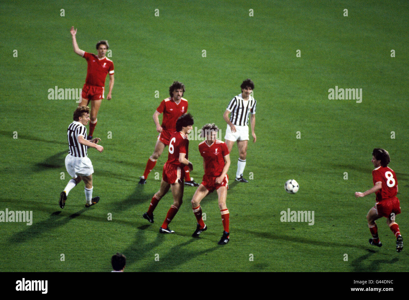 Action during the European Cup final between Liverpool and Juventus