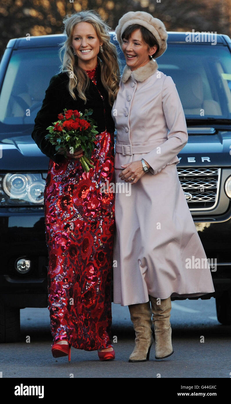 Melissa, sister of Lady Katie Percy arrives with the Duchess of Northumberland for the wedding of Katie Percy and Patrick Valentine at St Michaels Church, Alnwick, Northumberland. PRESS ASSOCIATION Photo. Picture date: Saturday February 26, 2011. See PA story ROYAL Wedding. Photo credit should read: Owen Humphreys/PA Wire Stock Photo