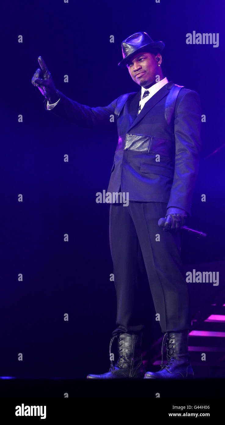 Ne-Yo performs at the O2 Arena, in Greenwich, east London. Stock Photo
