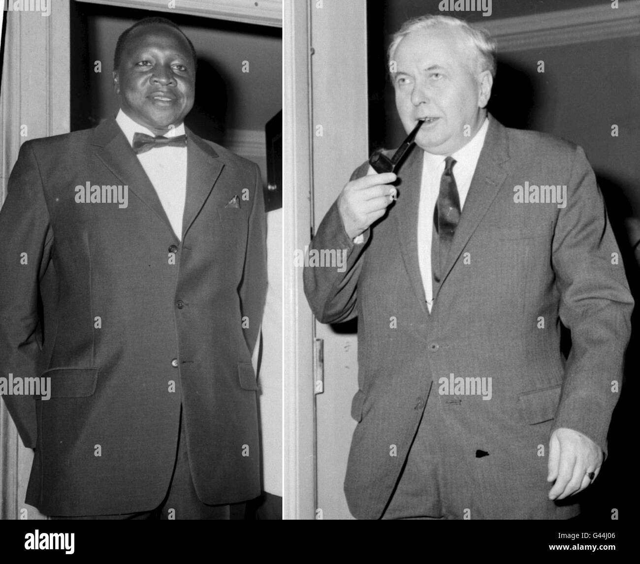 Composite library files 143904-2, dated 29.1.70. Former Prime Minister Harold Wilson (right) and 152656-1, dated 12.7.71. Former Ugandan President General Idi Amin. The former Labour PM's press secretary Joe Haines claims in a BBC-2 documentary that Wilson wanted to have the tyrannical ruler Amin assassinated in the 1970s. The programme How To Be a Prime Minister, to be screened on Sunday, contains advice from former prime ministers and insights recounted by their colleagues. See PA story POLITICS Wilson. Stock Photo
