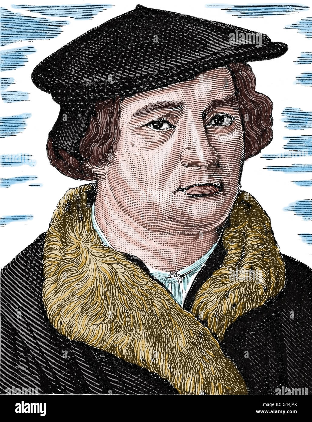 Martin Luther (1483-1546). German reformer. Figure of Protestant Reformation. Engraving, 19th C. Color. Stock Photo