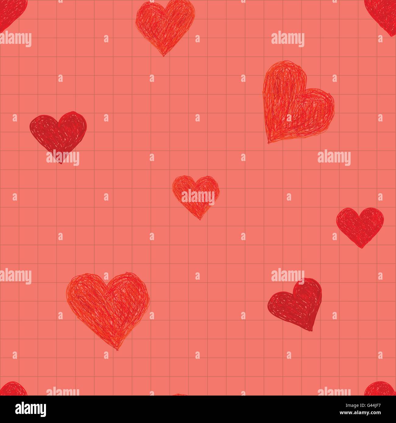 Doodle seamless pattern with hearts Stock Vector Image & Art - Alamy