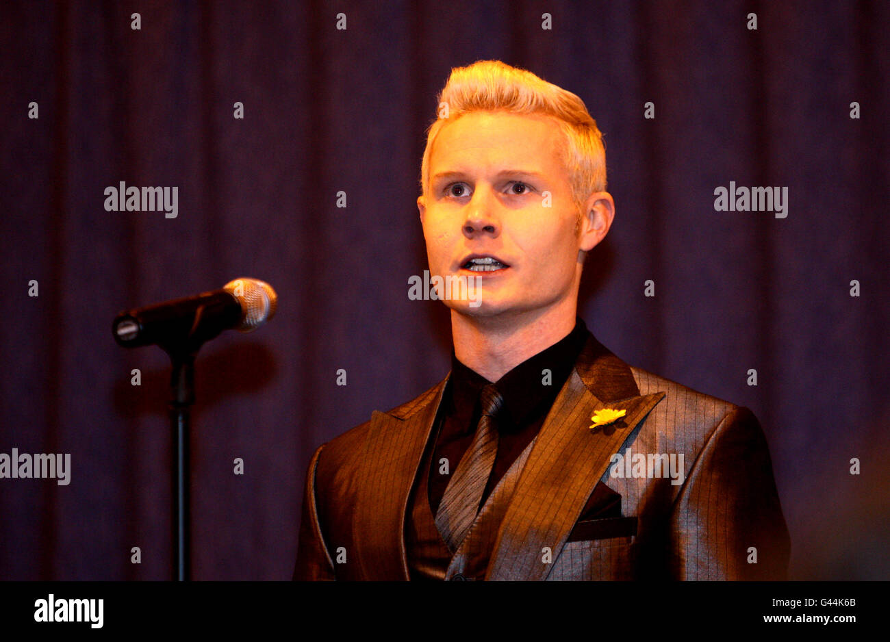 Rhydian Roberts sings the Welsh National Anthem during The Prince of