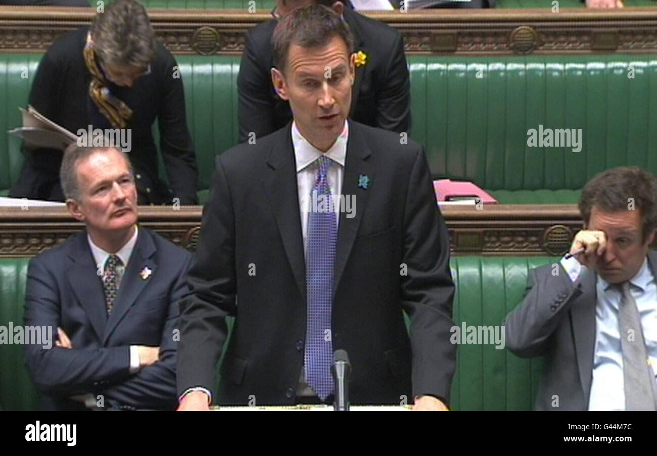 Culture secretary jeremy hunt in the house of commons hi-res stock ...