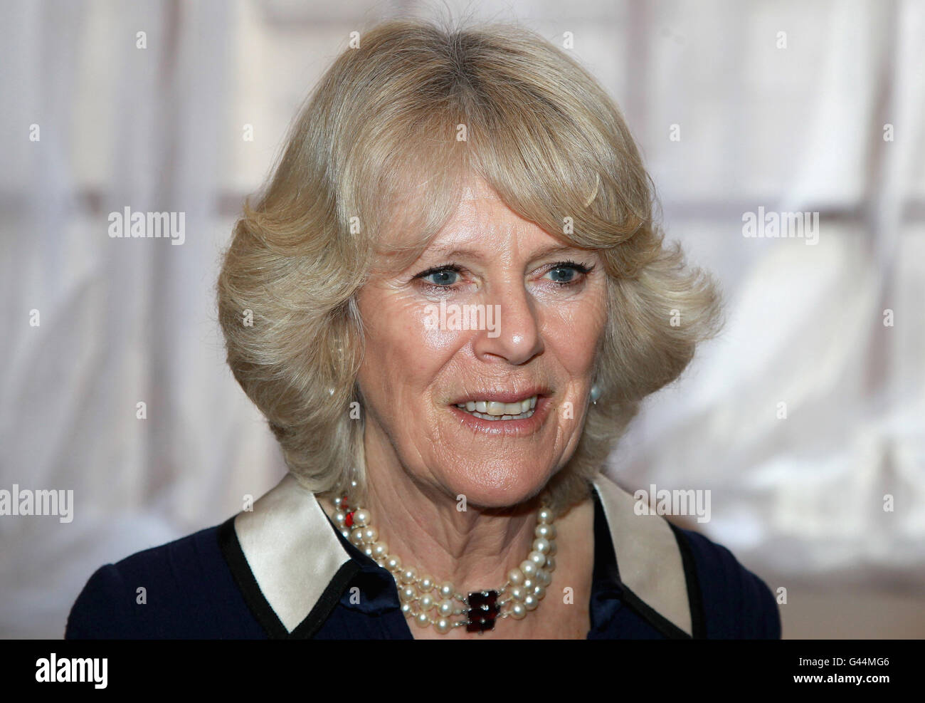 Camilla, Duchess of Cornwall attends a Red Cross Reception at Mansion