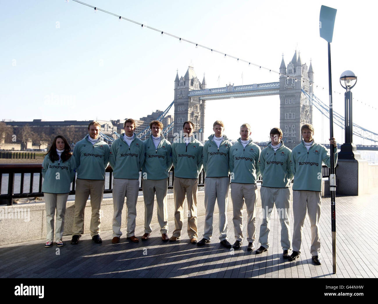 Rowing The 157th Boat Race Crew Announcement and Weigh In City Hall Stock Photo Alamy