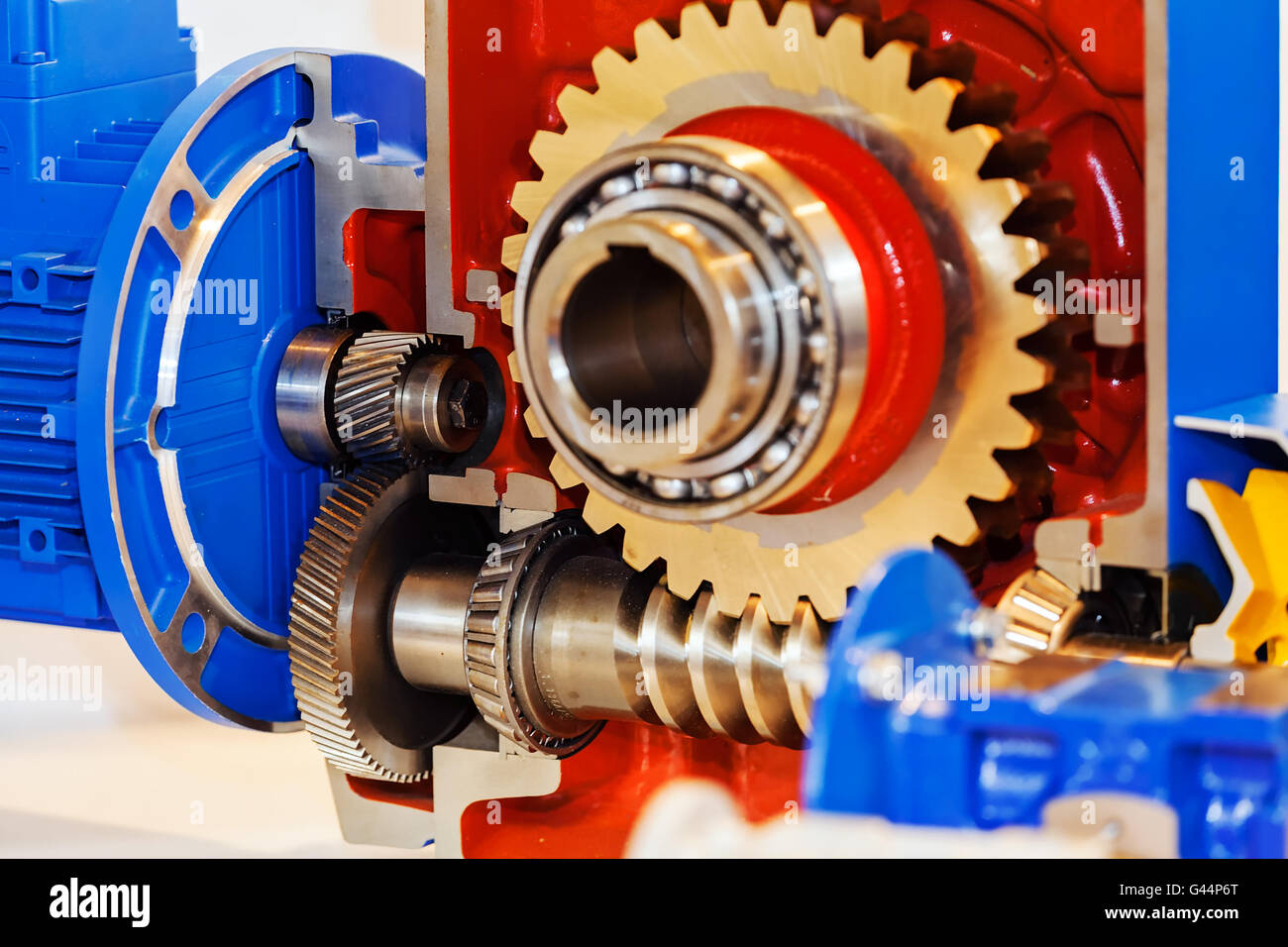 Gearbox on large electric motor at industrial equipment plant Stock Photo -  Alamy