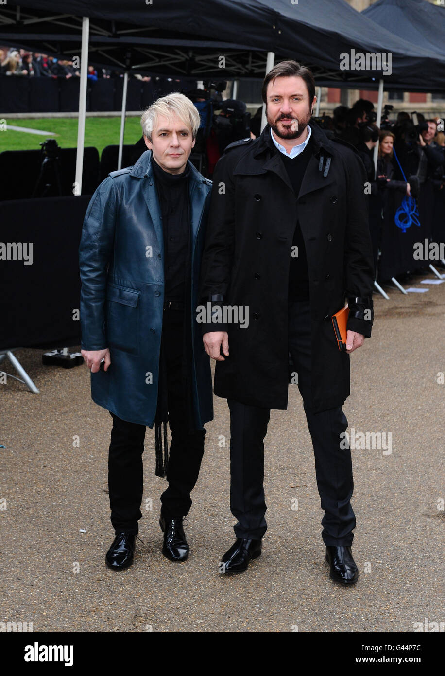 Nick Rhodes (left) and Simon Le Bon (right) from Duran Duran arrive for ...