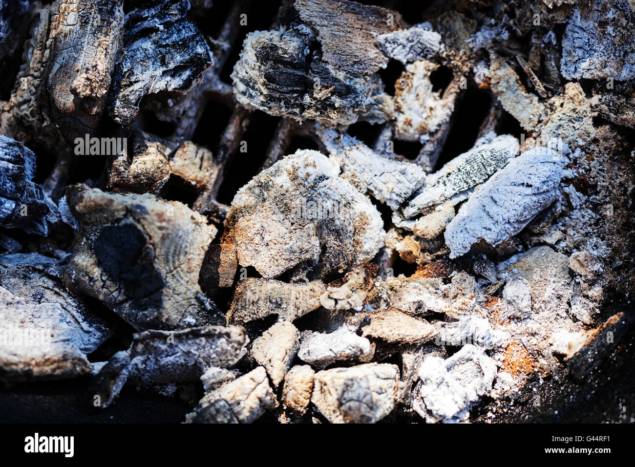 Ash from wood fire in a barbecue Stock Photo Alamy