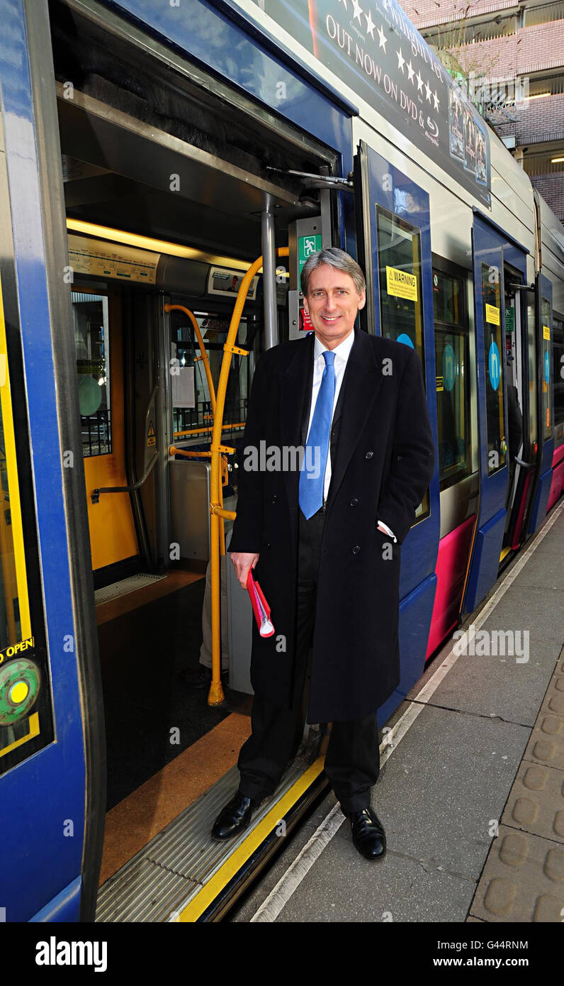 Secretary of State for Transport Philip Hammond is pictured at Snow Hill station in Birmingham. Campaign for Better Transport said today that the Government's plans for the HS2 high-speed rail project must not lead to less investment in the rest of the network. Its comments came ahead of a Government launch next week of consultation on HS2 which could cost around 33 billion if the section north of Birmingham goes ahead. Stock Photo