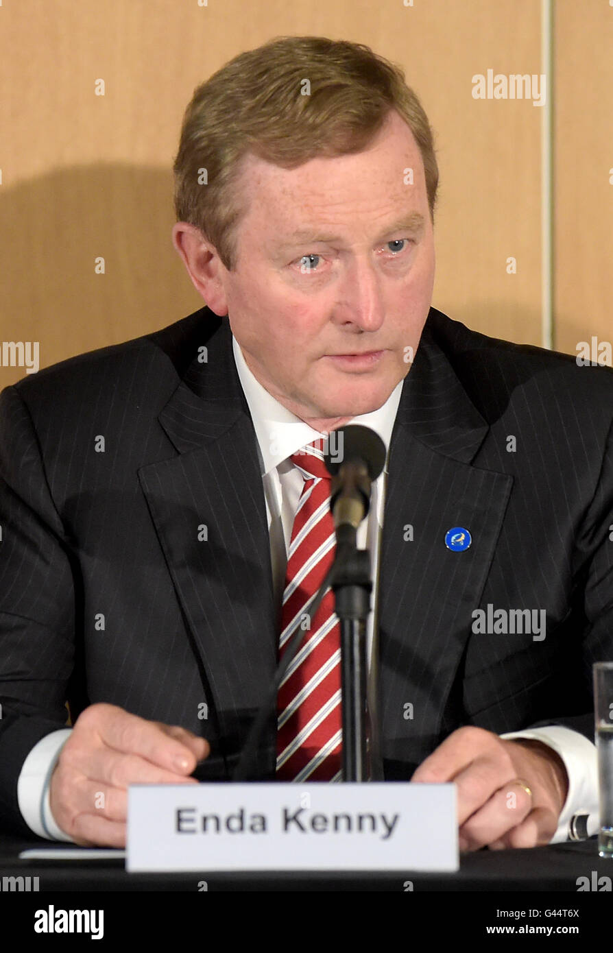 Taoiseach Enda Kenny at a press conference during the BritishIrish