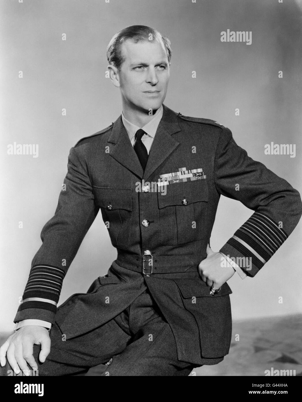 The Duke of Edinburgh in his uniform as a Marshal of the Royal Air Force, one of his recent promotions. Stock Photo