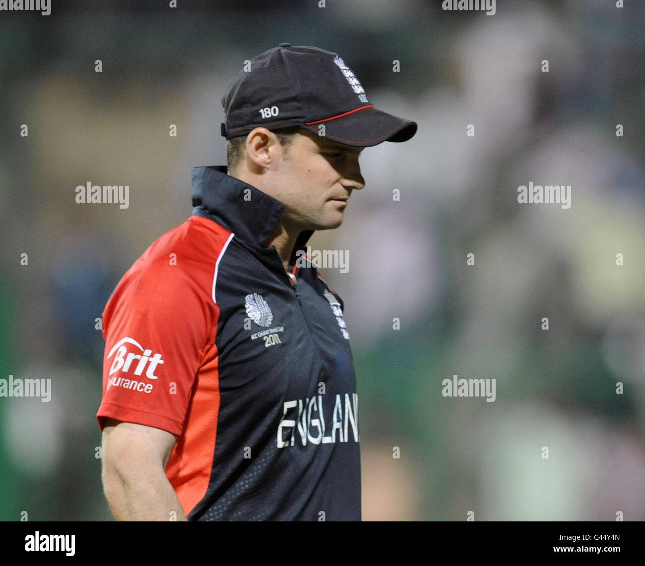 England's captain Andrew Strauss leaves the field after the ICC Cricket ...