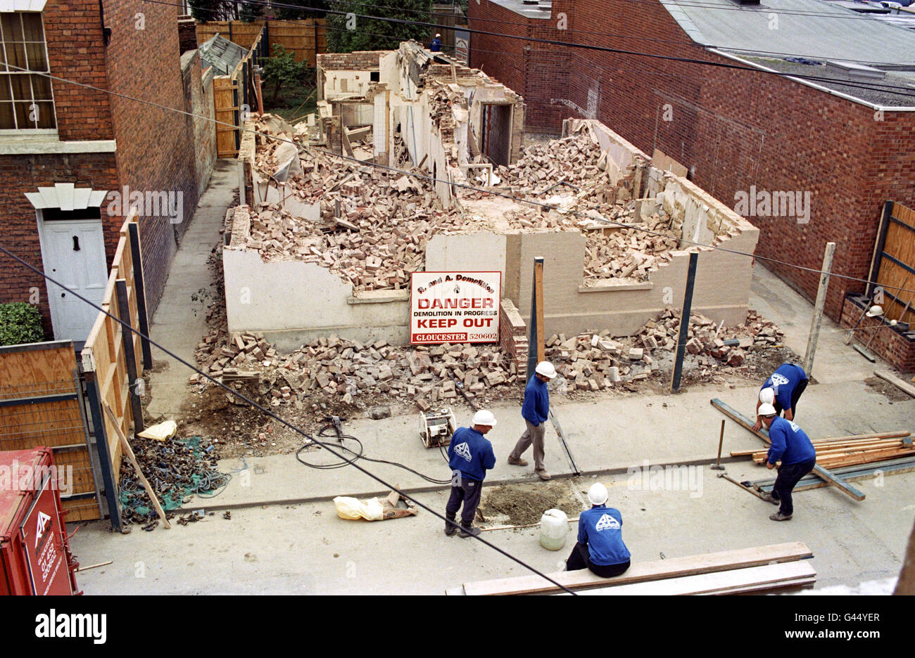 Fred and Rose West's former home 25 Cromwell Street, right, along with