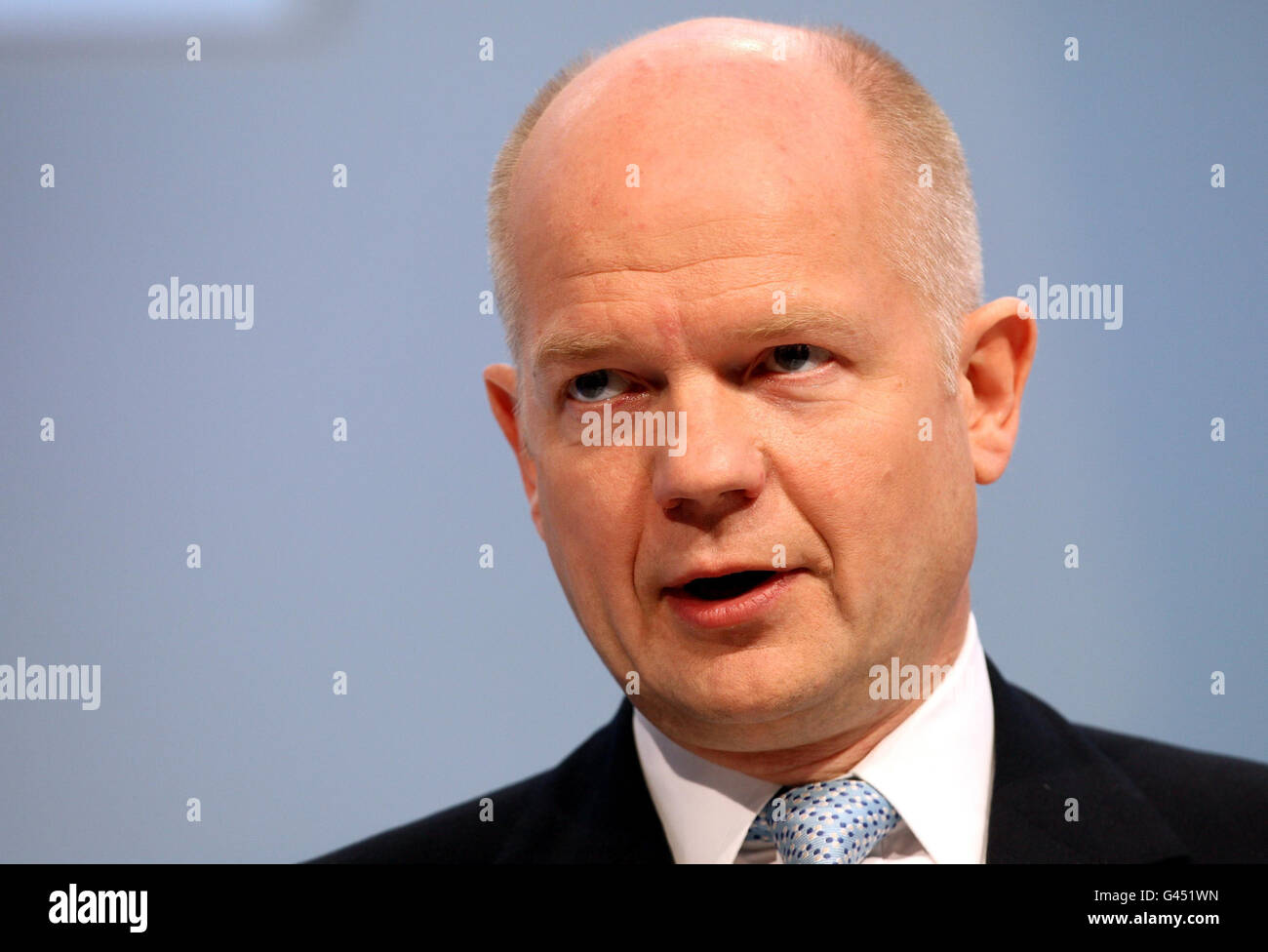 Foreign Secretary William Hague addresses the Conservative spring forum at the Welsh Conservative Conference in Cardiff. Stock Photo