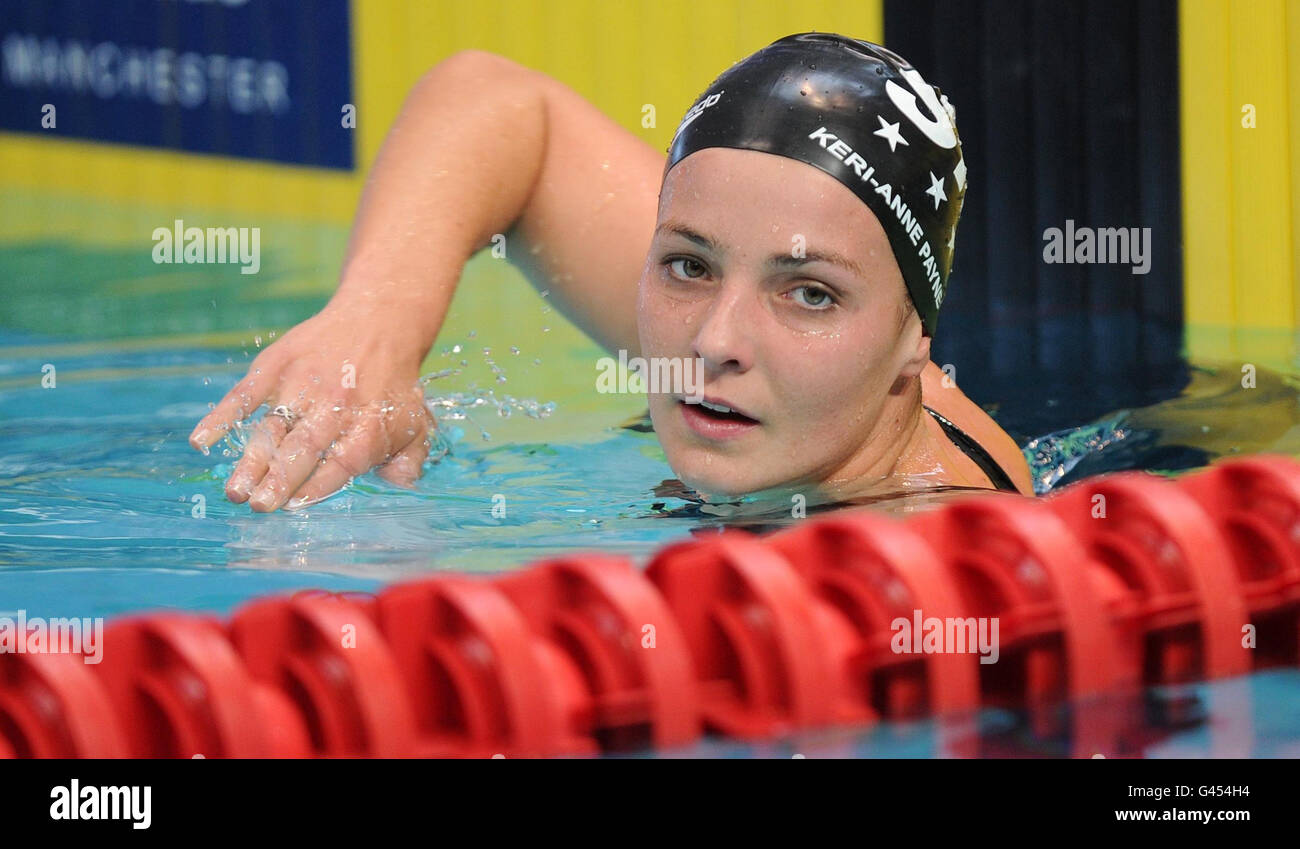 Keri-Anne Payne after her heat of the Womens 800m Freestyle during the British Gas Swimming Championships at the Manchester Aquatic Centre, Manchester. Stock Photo