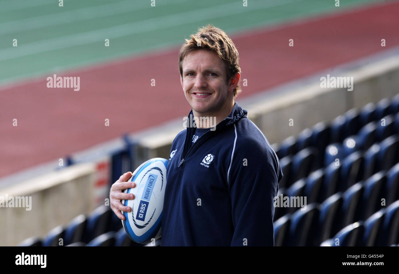 Scotlands rory lawson after press conference murrayfield hi-res stock ...