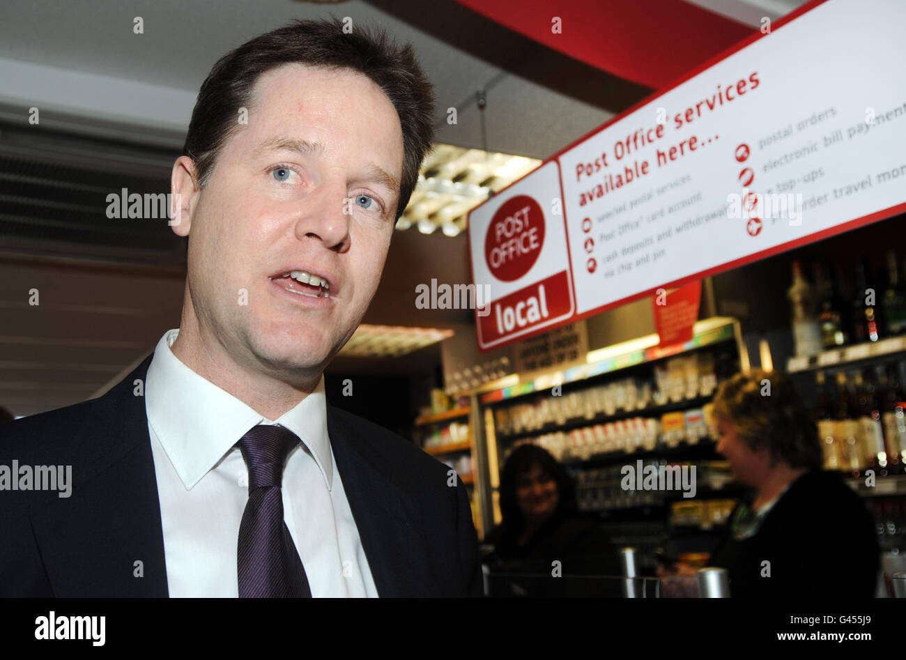Nick Clegg reopens the Parkhead Post Office Stock Photo Alamy