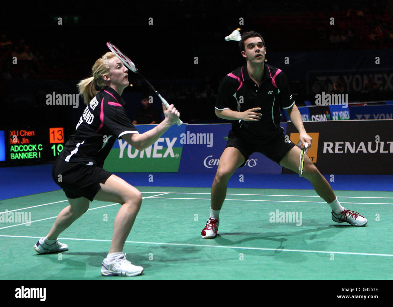 Chris Adcock of England and Scotland's Imogen Bankier during the Yonex ...