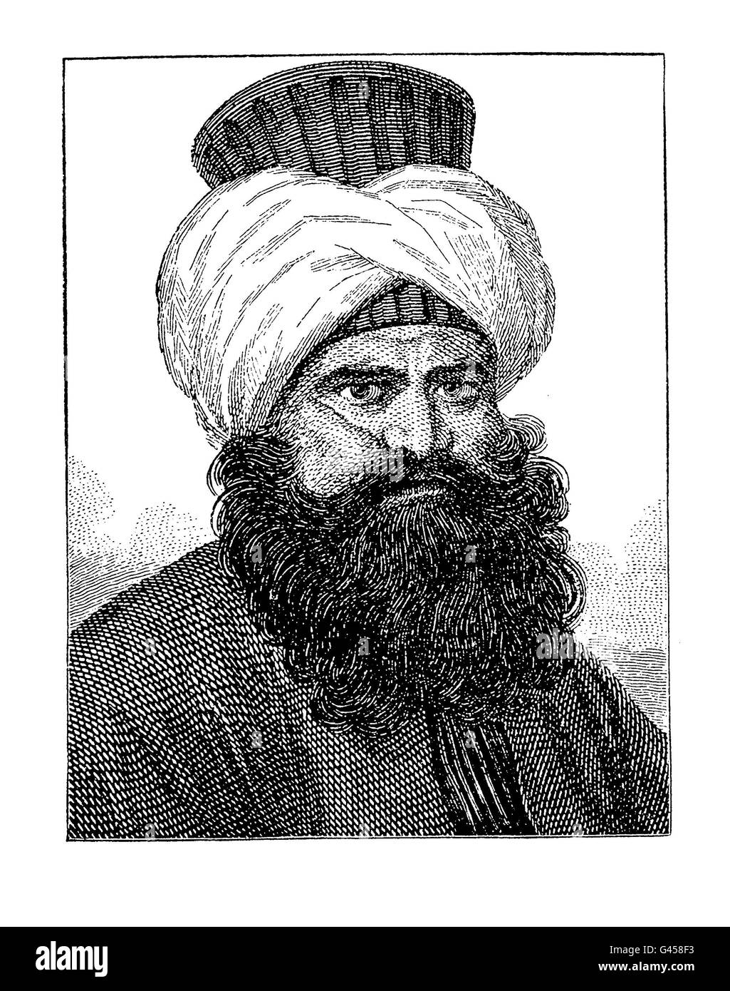 Murad Bey Muhammad, Mamluk Emir ruler of Egypt, engraving portrait Stock Photo